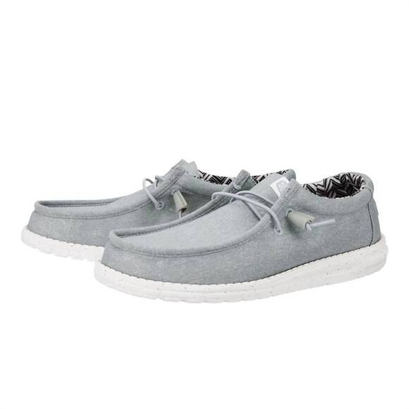 NEW HEY DUDE men\'s wally stretch slip on shoes in light grey main image 3